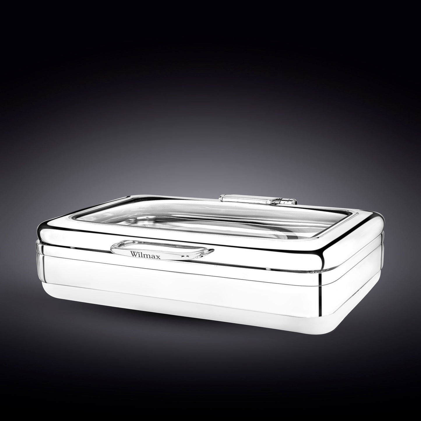 GLASS LID RECTANGULAR CHAFER 23" inch X 19.25" inch X 6.75" inch | 58.5 X 49 X 17 CM