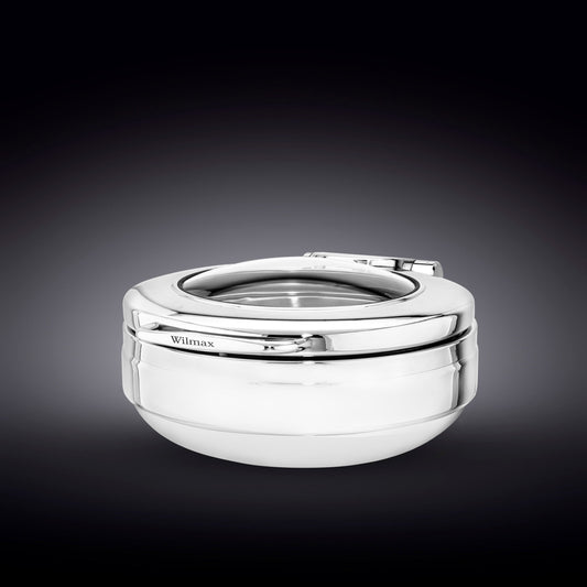 GLASS LID ROUND CHAFER 18" inch X 15" inch X 8" inch | 46 X 38 X 20 CM 135 FL OZ | 4 L