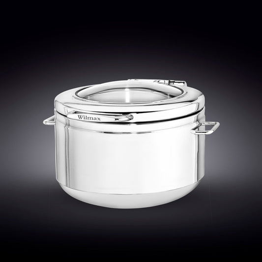 GLASS LID ROUND CHAFER 18" inch X 16.25" inch X 10" inch | 46 X 41.5 X 25.5 CM 300 FL OZ | 9 L